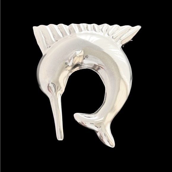 Vintage Mexican sterling silver swordfish brooch pin - Picture 1 of 6